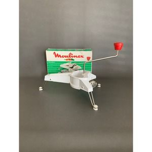 Vintage MOULINEX French Kitchen gadget white manual grater slicer food prep